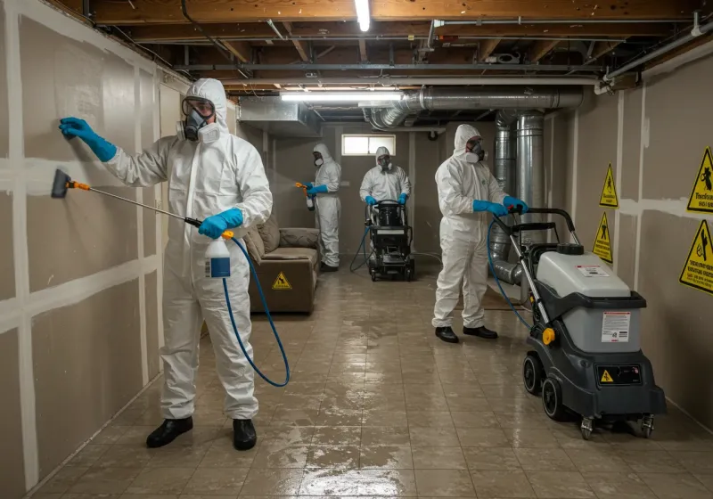 Basement Moisture Removal and Structural Drying process in Jonesville, NC